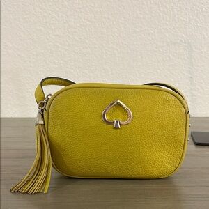Kate Spade New York Kourtney Camera Mustard Leather Crossbody Bag